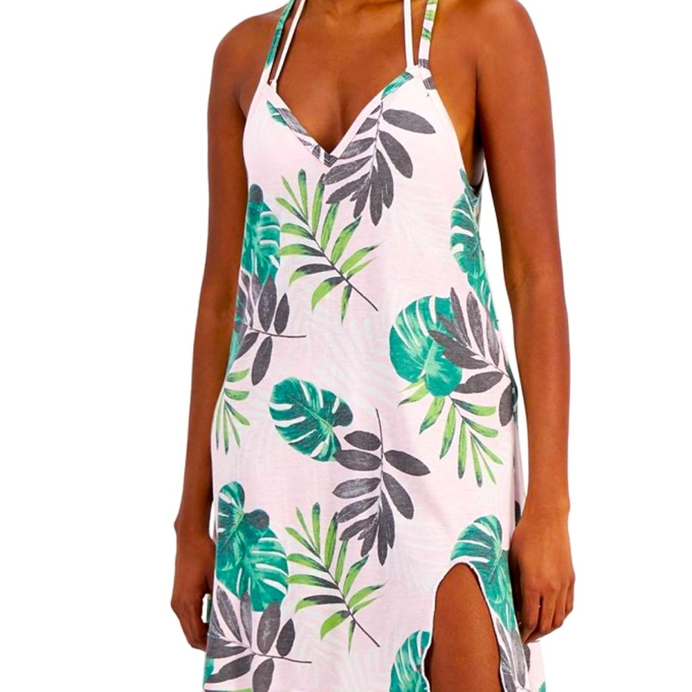 Miken Swim Juniors Floral Knotted Tank Cover-Up Sz Large